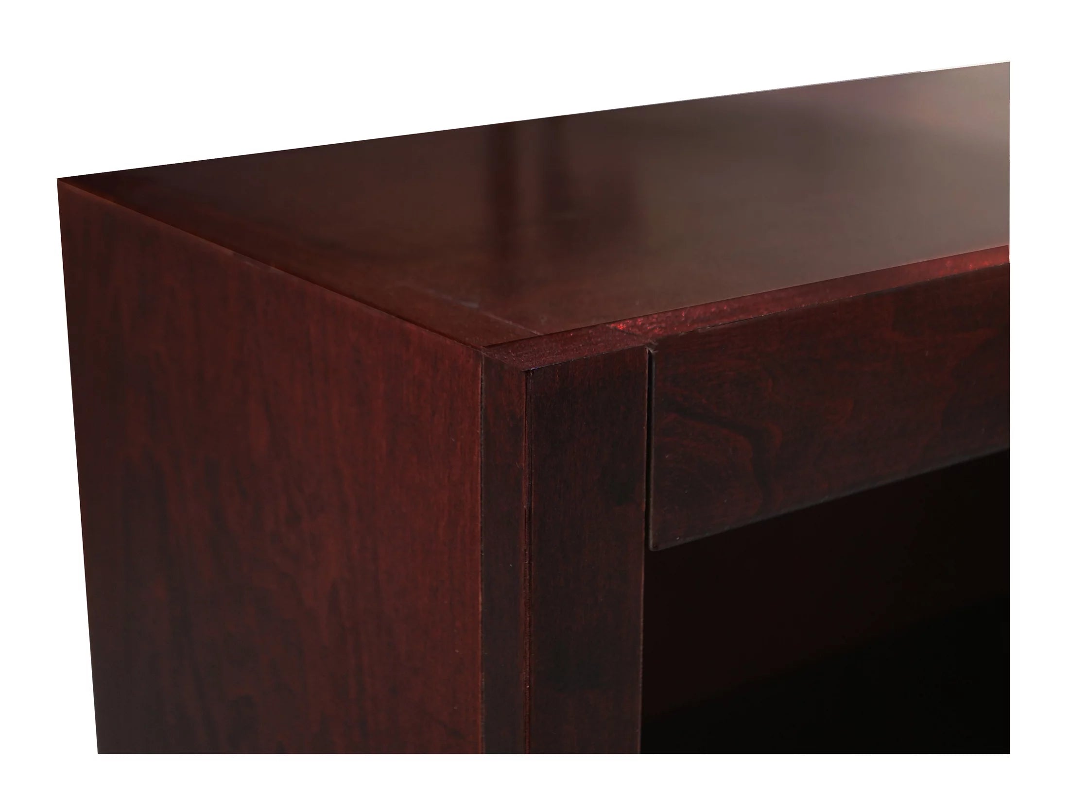 12 Shelf Double Wide Wood Bookcase 84 Inch Cherry Finish k7