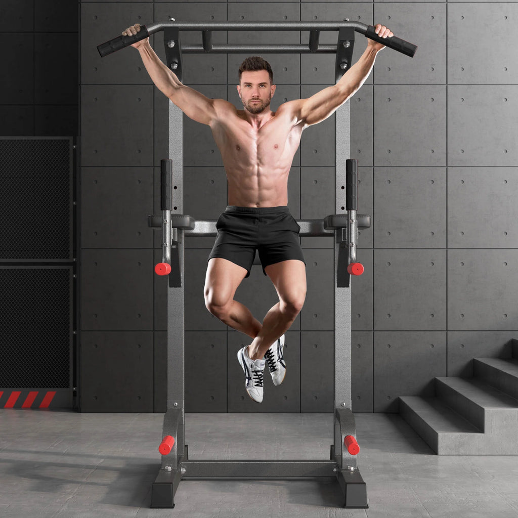 Power Tower Dip Station Pull Up Bar Stand Adjustable Height Home Gym k7x