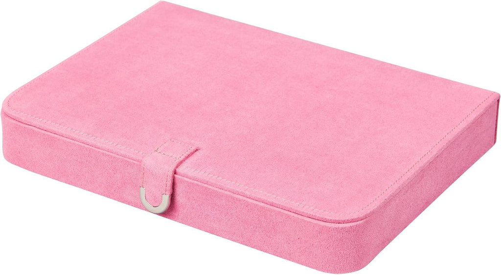 Plush Jewelry Box with Ring and Earring Organizer Pink k7m