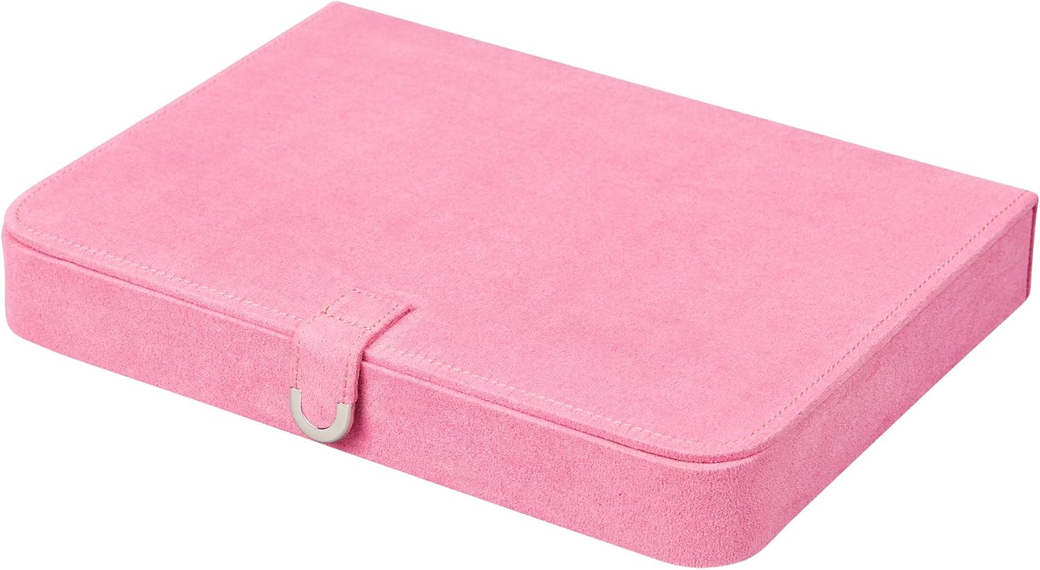 Plush Jewelry Box with Ring and Earring Organizer Pink k7m