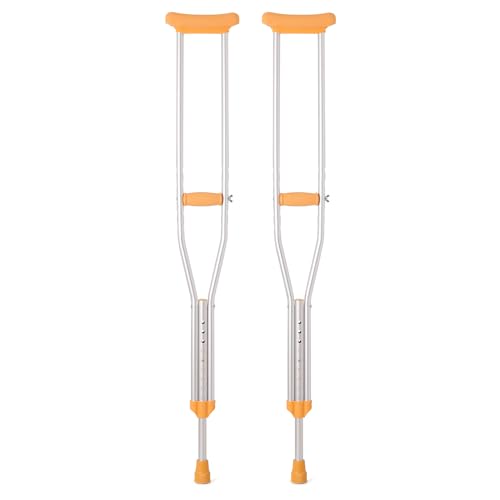 Magshion Aluminum Underarm Crutches for Adults 5'2" - 5'10" Adjustable Lightweight Walking Crutch, 1-Pair, Medium
