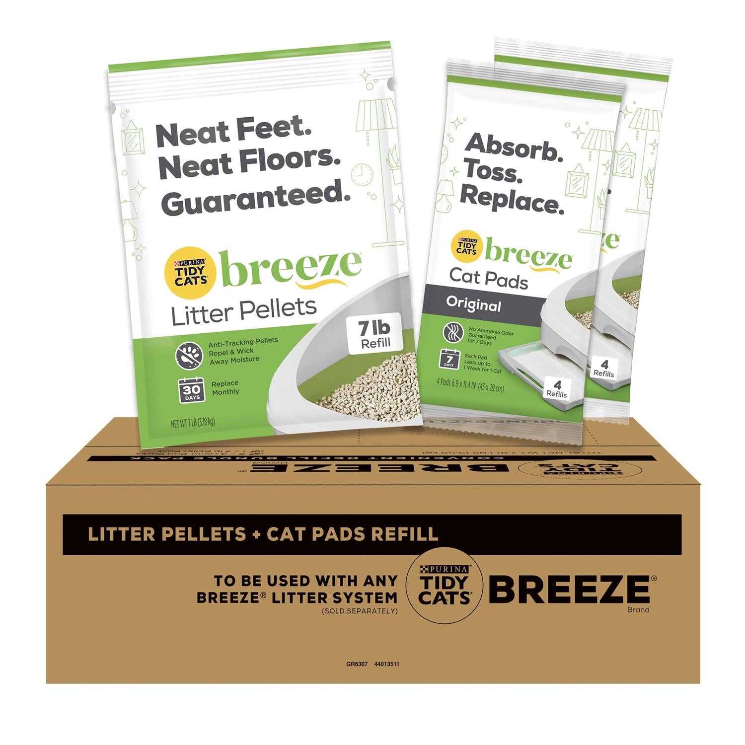 Tidy Cats Breeze Cat Pads &amp; Litter Pellets Bundle Pack, 7.91-lb box - Pet Supplies online store