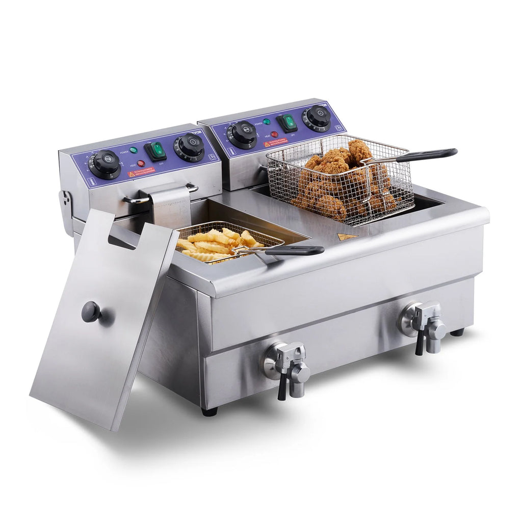 Electric Deep Fryer Dual Tank 3000W a7
