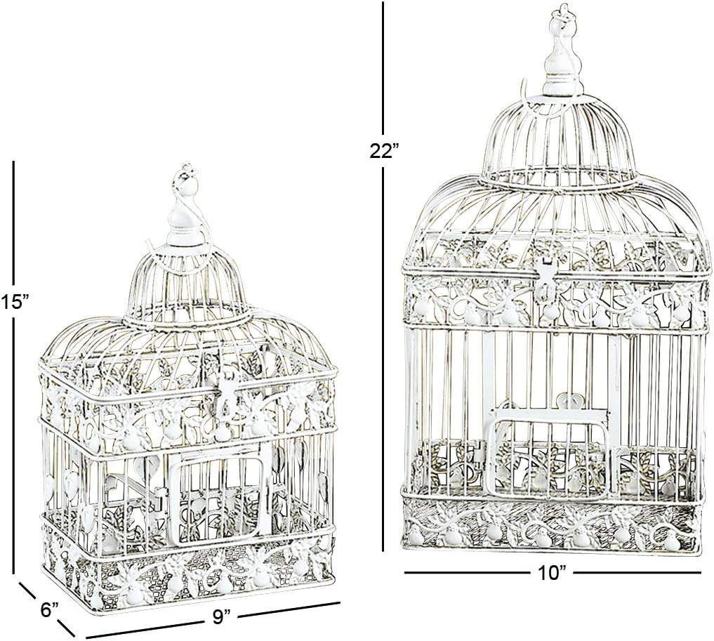 Vintage Metal Birdcage 22 Inch White a7