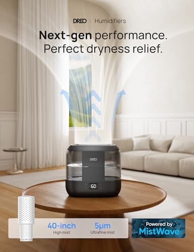 Smart Humidifier for Bedroom, Top Fill 4L Cool Mist, Nightlight, Quiet Ultrasonic k7p