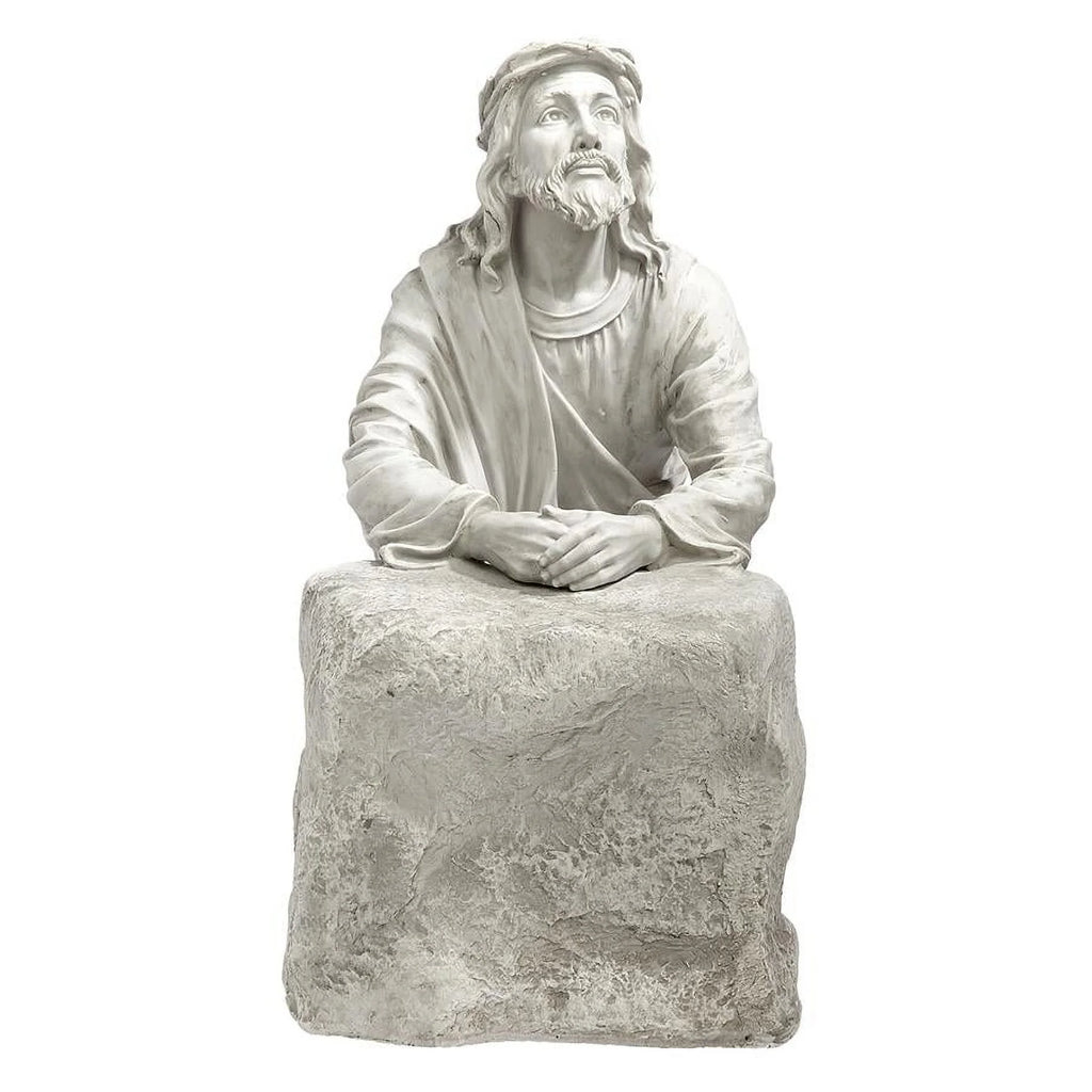 Jesus in the Garden of Gethsemane Garden Statue 23 Inch Polyresin Antique Stone k7