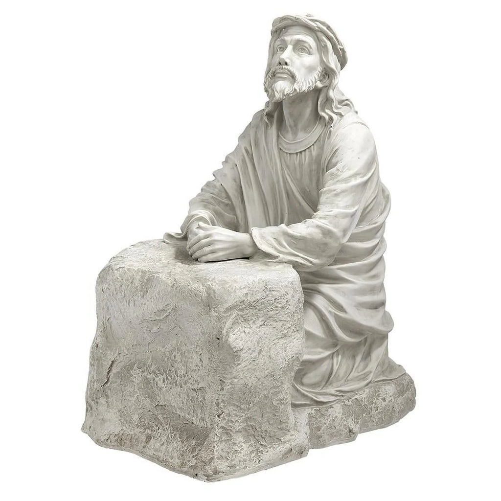 Jesus in the Garden of Gethsemane Garden Statue 23 Inch Polyresin Antique Stone k7