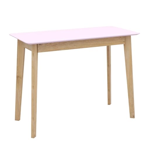 Pink Vanity Desk with Rubber Wood Legs 39 Inch k7m