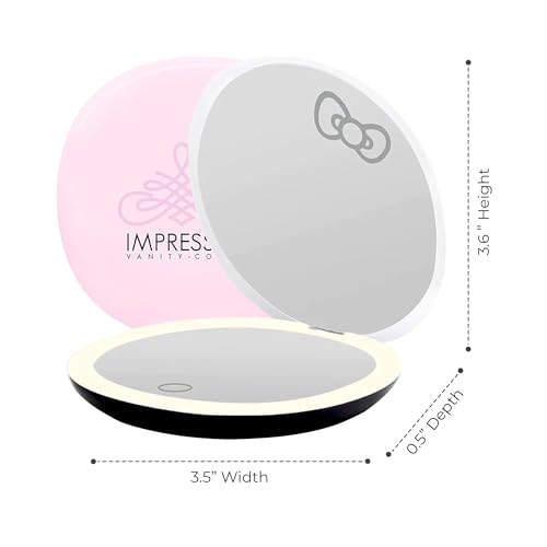 Hello Kitty Swirl Compact Mirror with Light White a7