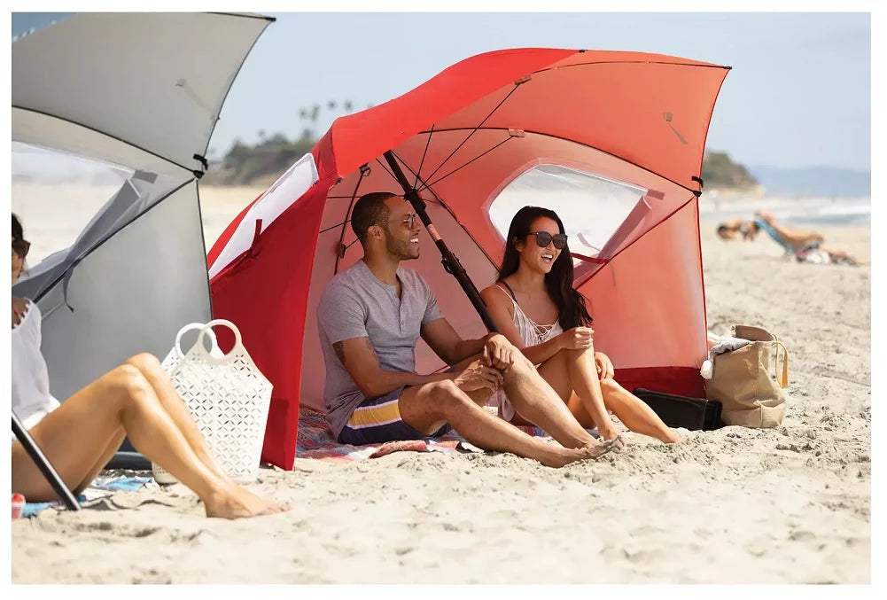 Umbrella Canopy UPF 50+ Adjustable Portable Red k7m