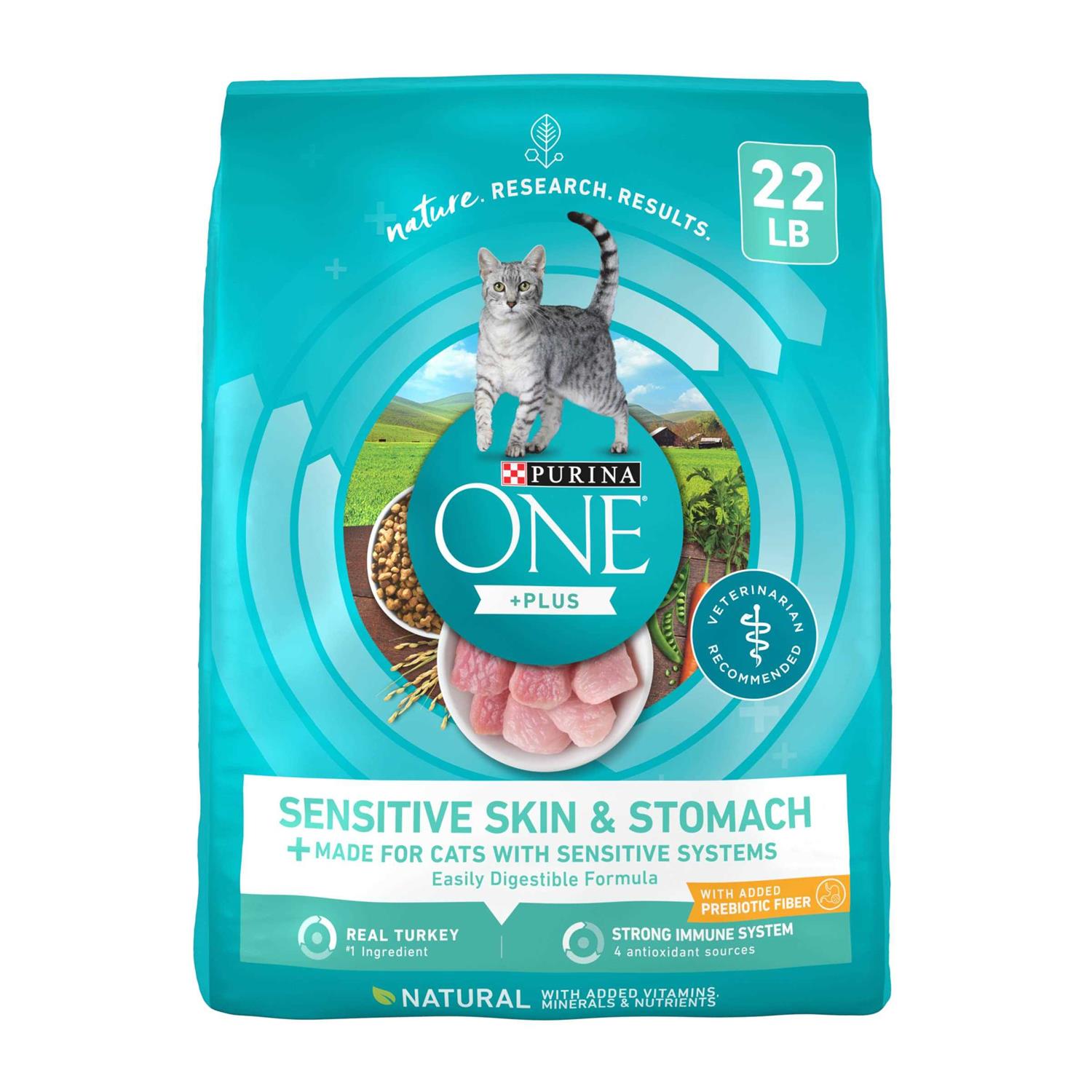Purina ONE Plus Dry Cat Food Sensitive Skin &amp; Stomach - Pet Supplies online store