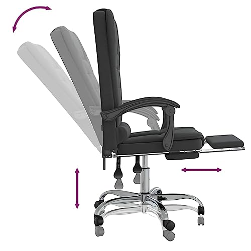 Massage Reclining Office Chair Black Velvet a7