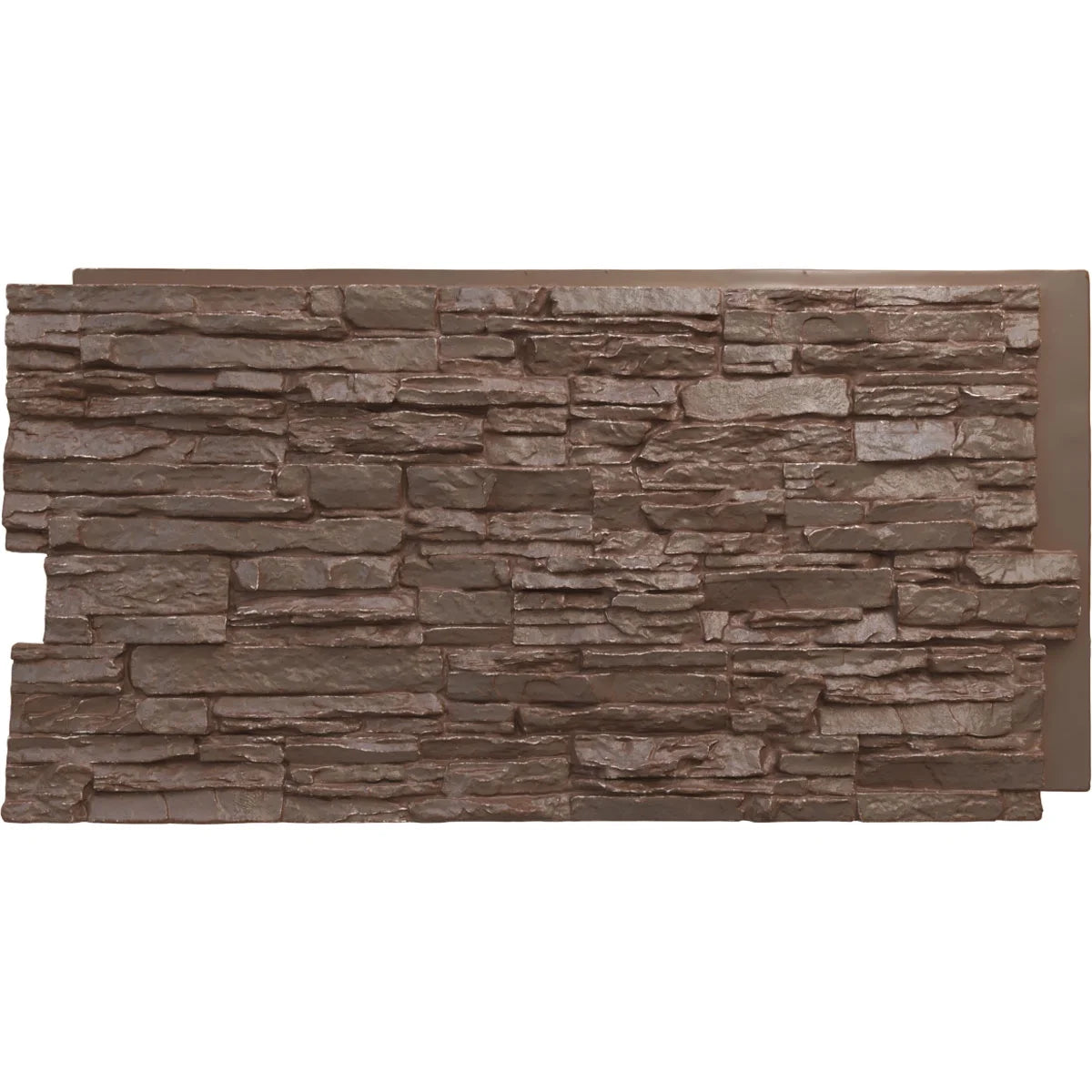 Ekena Millwork 45 3/4"W x 24 1/2"H x 1 1/4"D Canyon Ridge Stacked Stone, StoneWall Faux Stone Siding Panel, Autumn Bronze