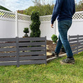 Zippity Outdoor Products ZP19066 2’ H x 2’ W No-Dig Charcoal Color WoodTek Vinyl Maui Garden Fence Kit (3 Panels)