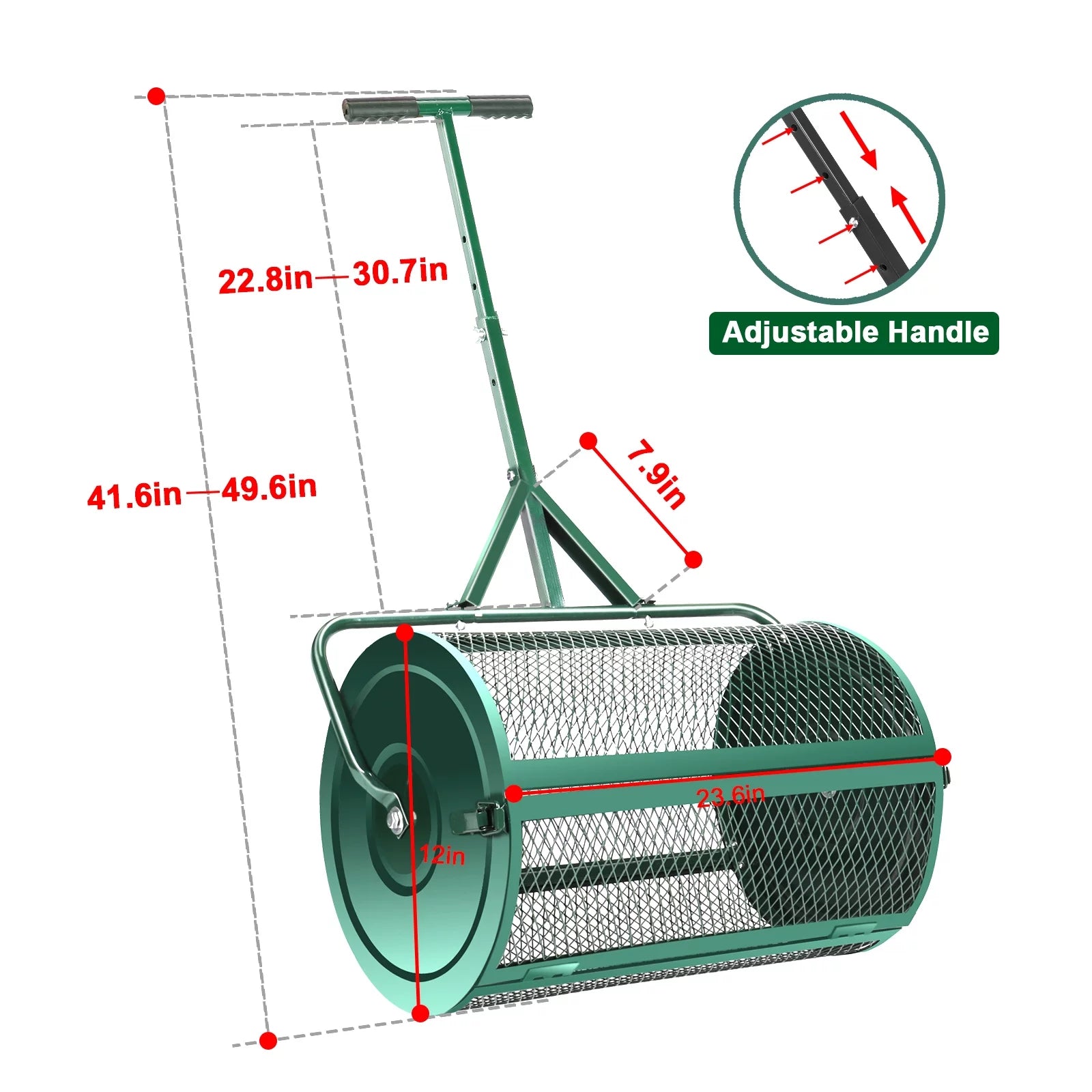 Compost Spreader with T-Shaped Handle for Lawn Garden a7