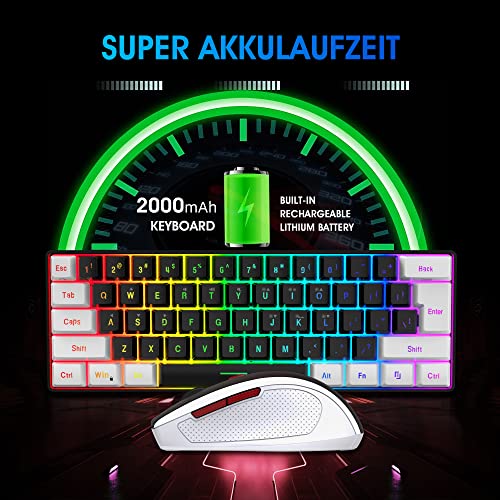Wireless Gaming Keyboard and Mouse Combo 2.4G Ergonomic Design k7