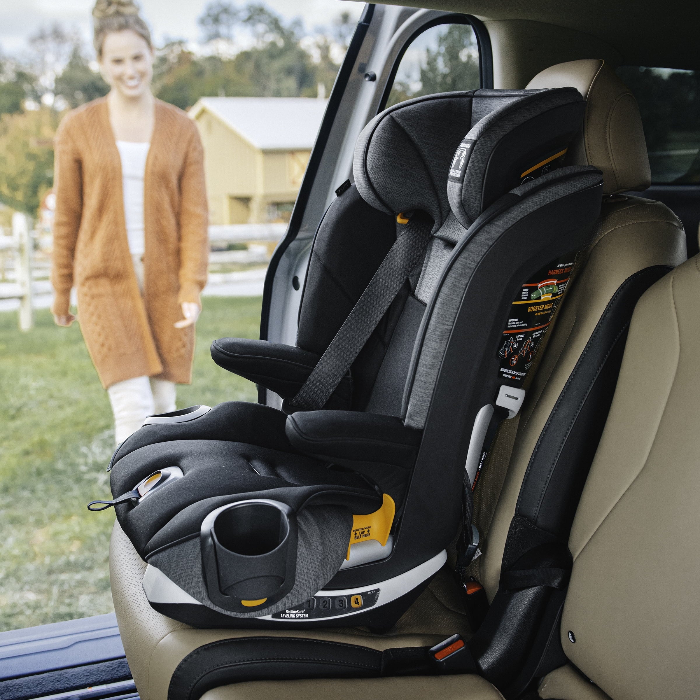 Car Seat Harness Booster Black a7