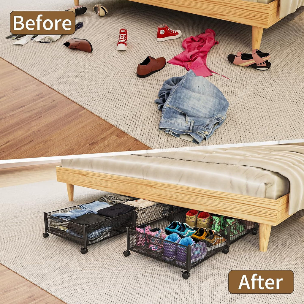 Under Bed Storage on Wheels Foldable Containers q7