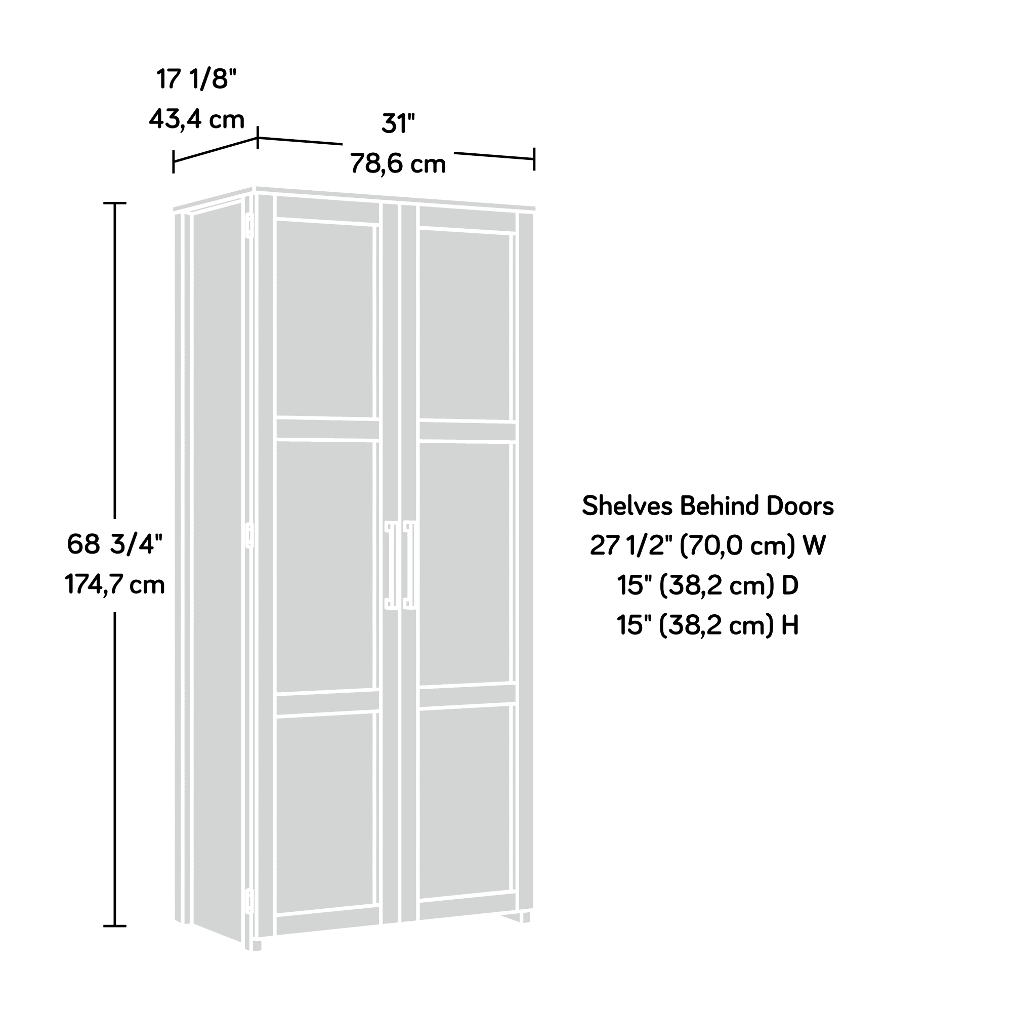 Wood Storage Cabinet 4-Shelf White a7