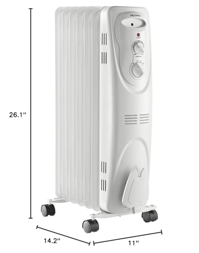 Oil Filled Radiator Heater Indoor Use 1500W Quiet 3 Heat Settings Black k7