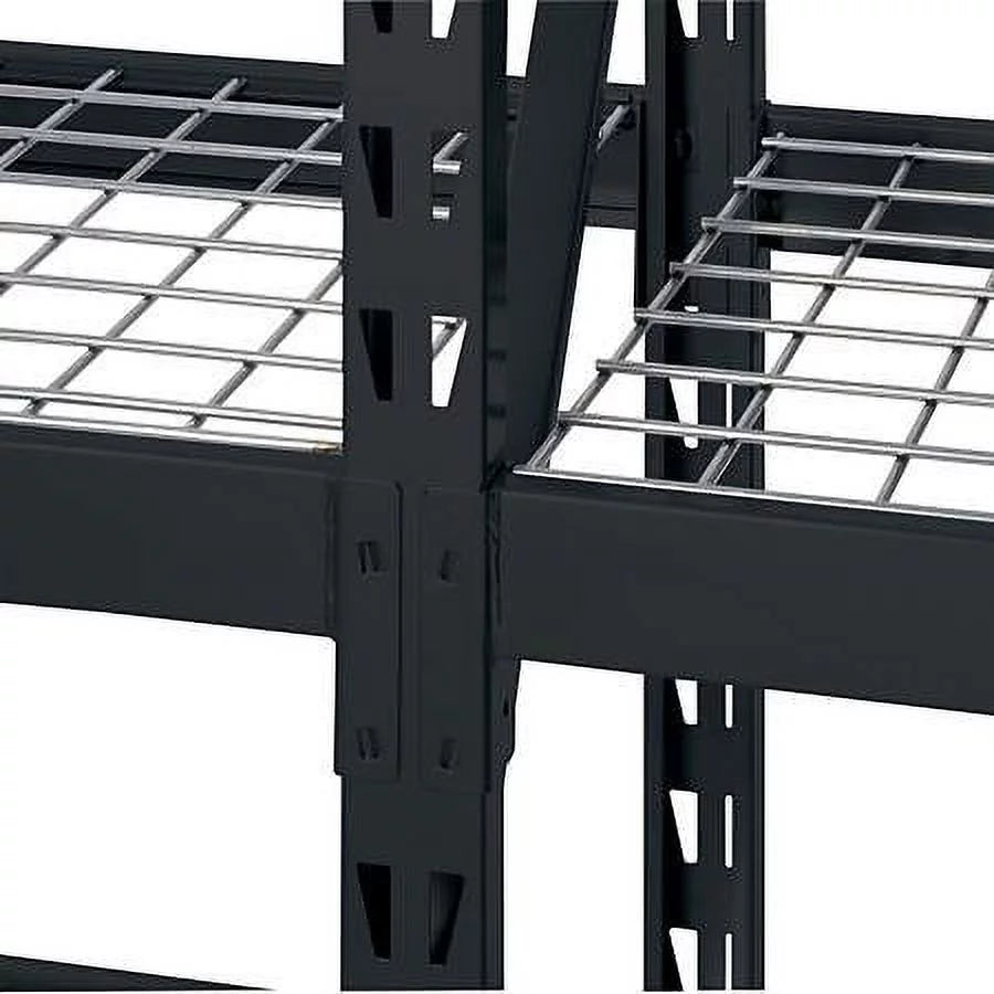 Steel Storage Rack 4-Tier Black 77x24x72 Inch a7
