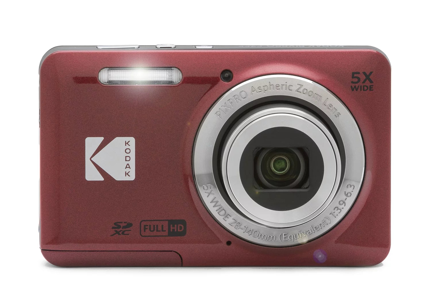 Digital Camera Red with 128GB Memory Card and Case a7