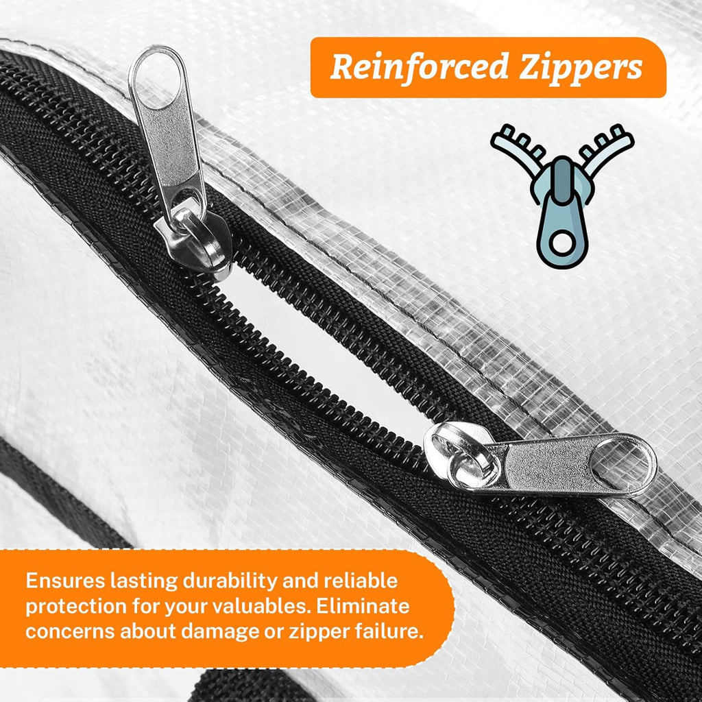 Clear Clothes Storage Bags 90L with Zipper and Handle a7