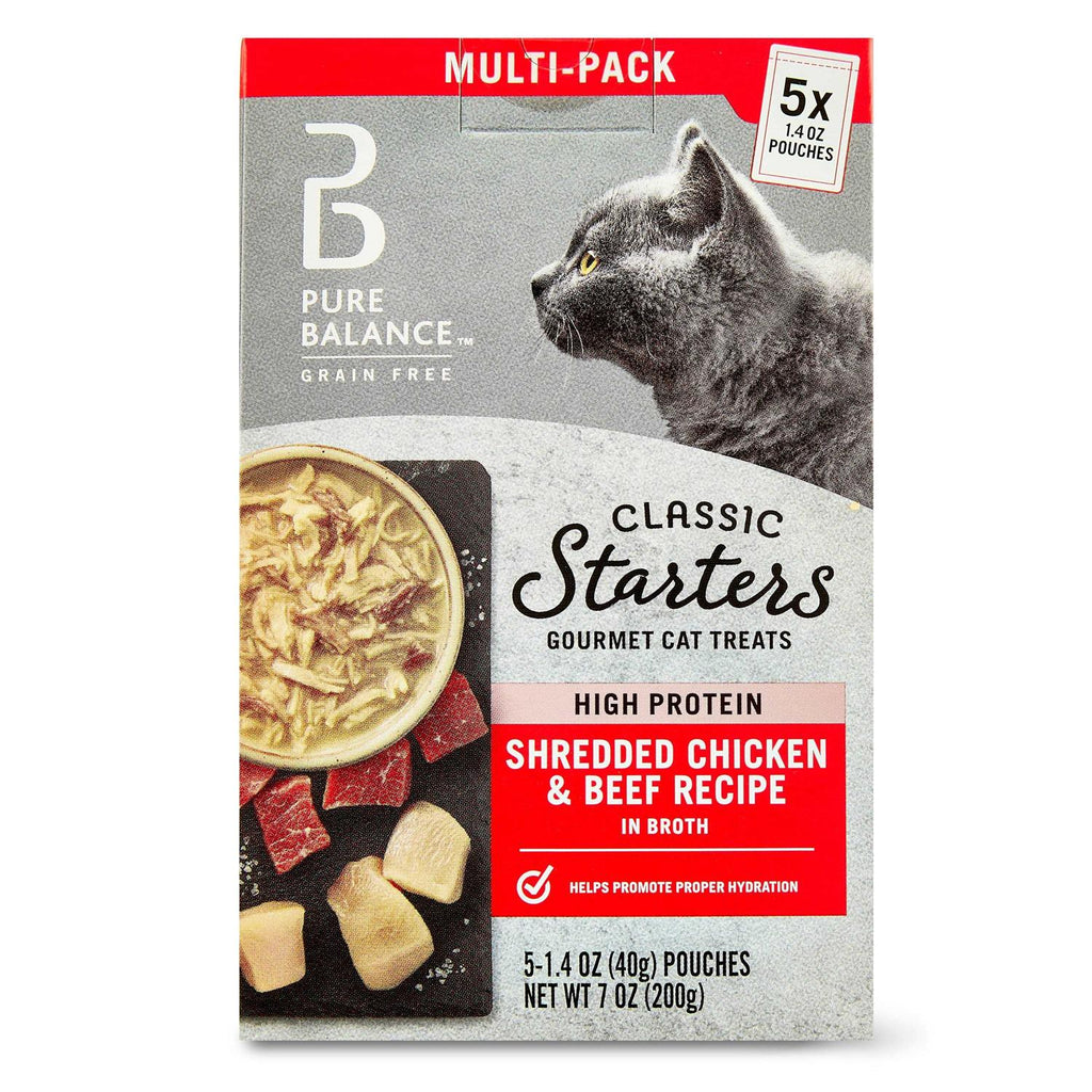 Pure Balance Classic Starters Shredded Chicken &amp; Beef Broth Gourmet Cat Treats - Pet Supplies online store