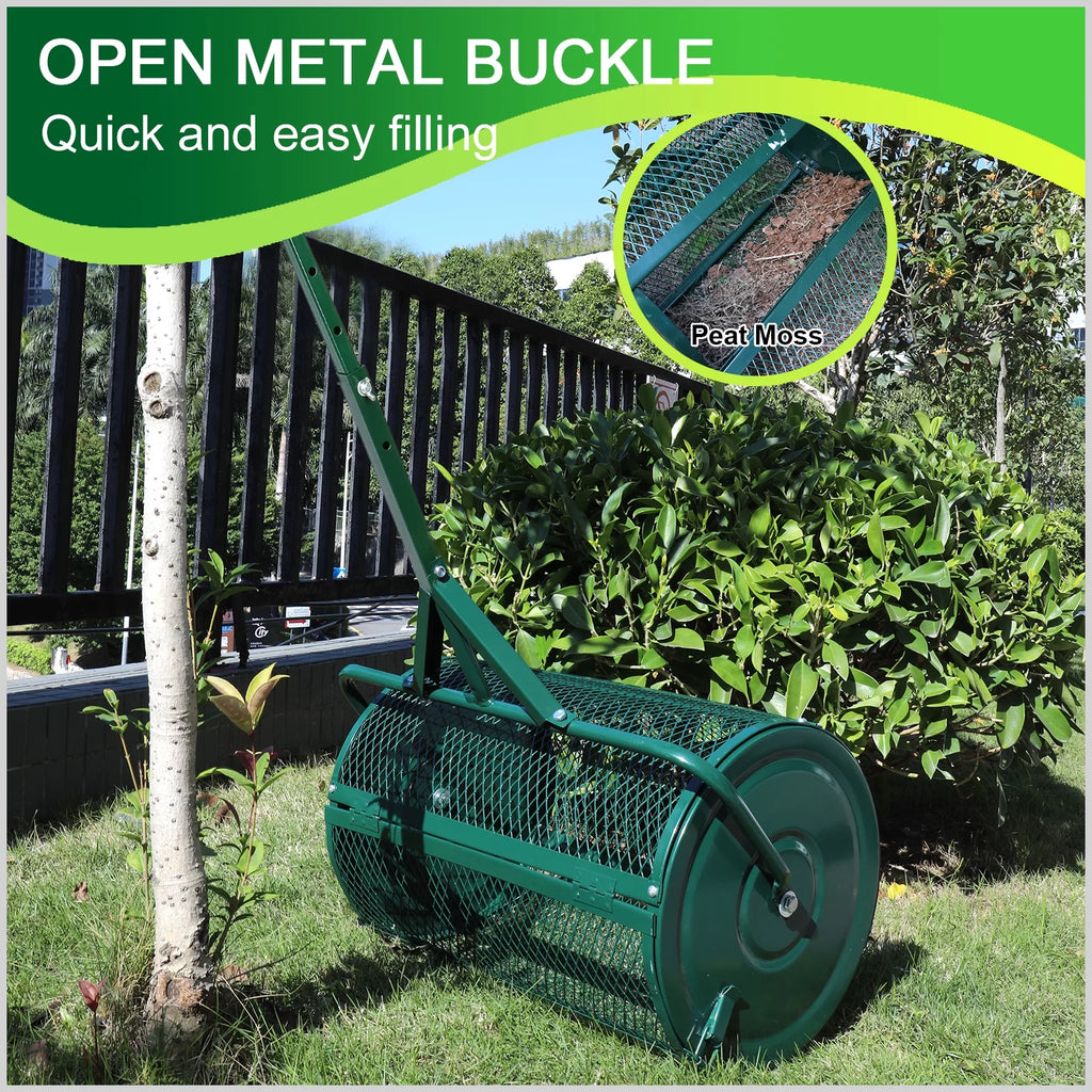 Compost Spreader with T-Shaped Handle for Lawn Garden a7