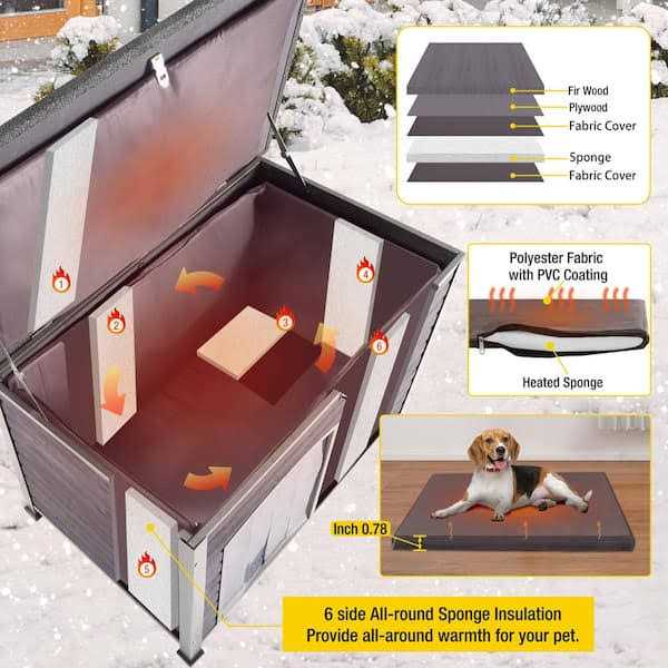 Insulated Outdoor Dog House with Waterproof Roof k7m