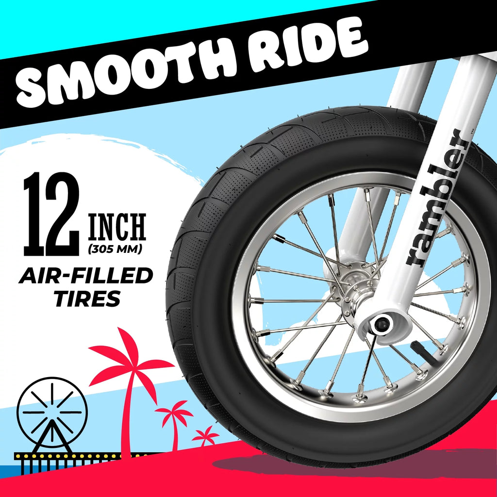 Electric Scooter 12 Air-Filled Tires White k7