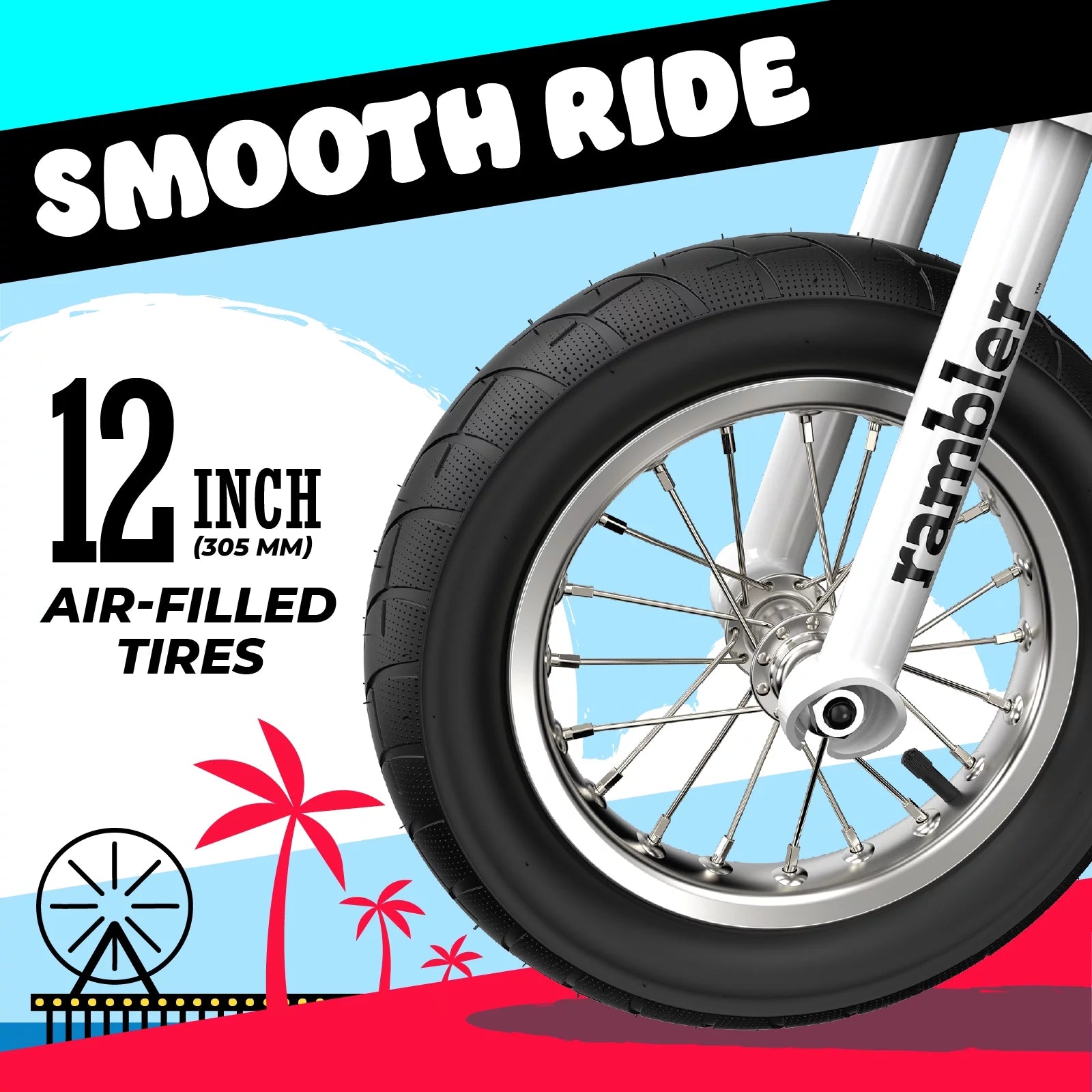 Electric Scooter 12 Air-Filled Tires White k7