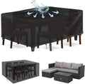 Outdoor Sofa Cover Waterproof,79"x55"x35" Heavy Duty 600D Funiture Covers for Outdoor Sectional Sofa Set Wicker Rattan Table Chair Rectangular-black