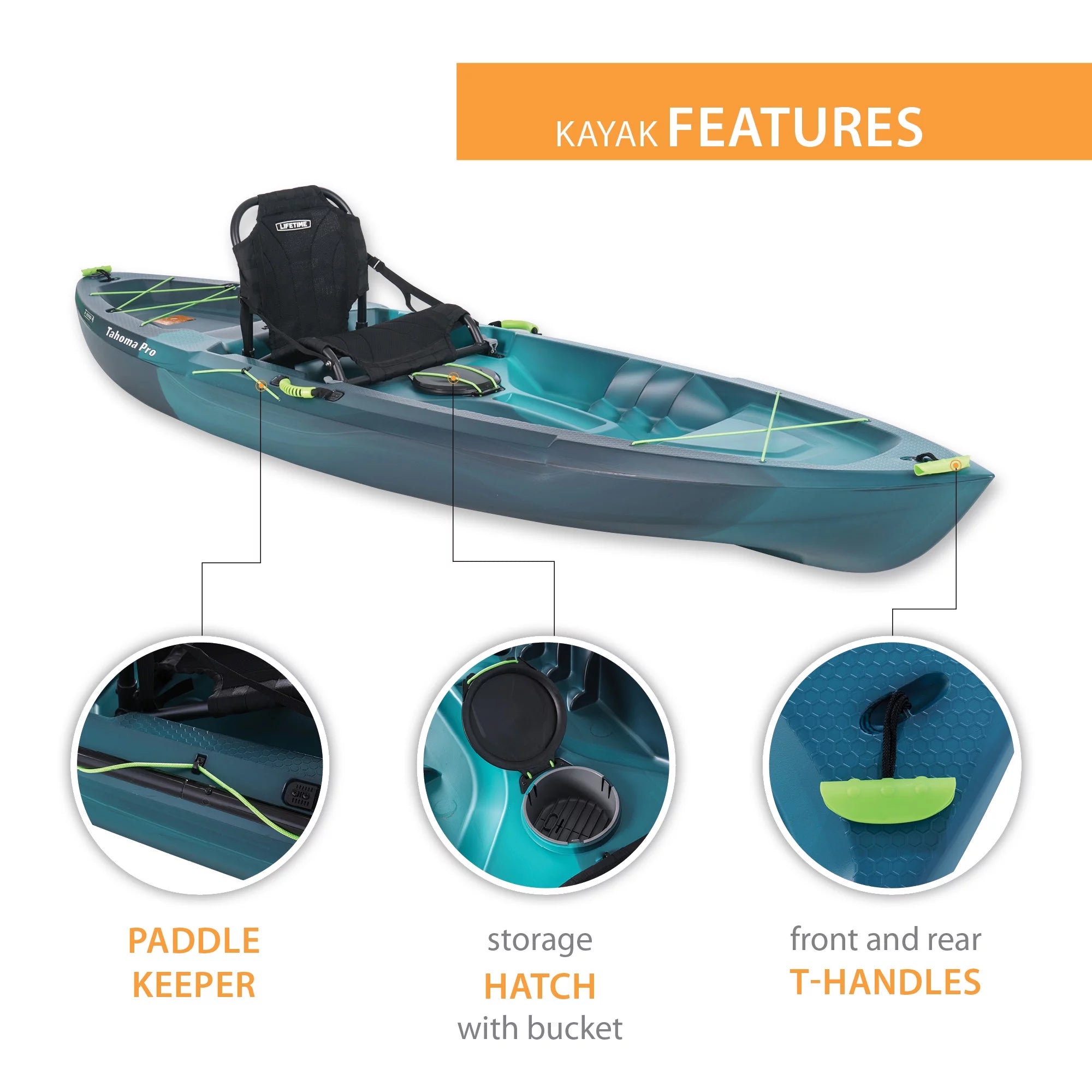 Tahoma Pro 10 ft Sit-on-Top Kayak Blue k7