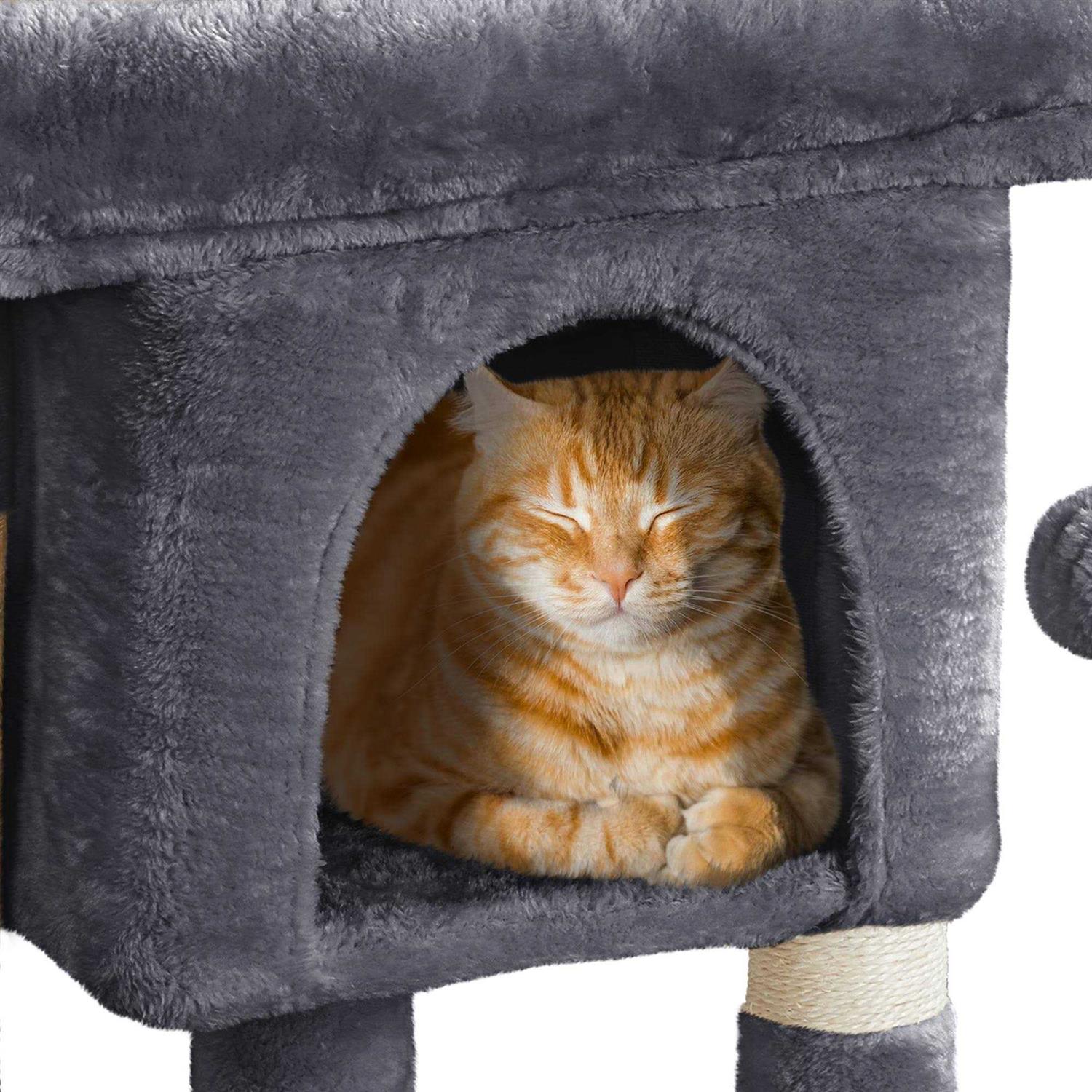 Cat Tree with Wide Perch 2-Level Gray k7