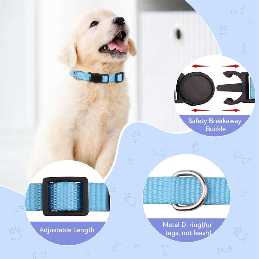 Puppy ID Collar Soft Nylon Adjustable Breakaway Safety 6p