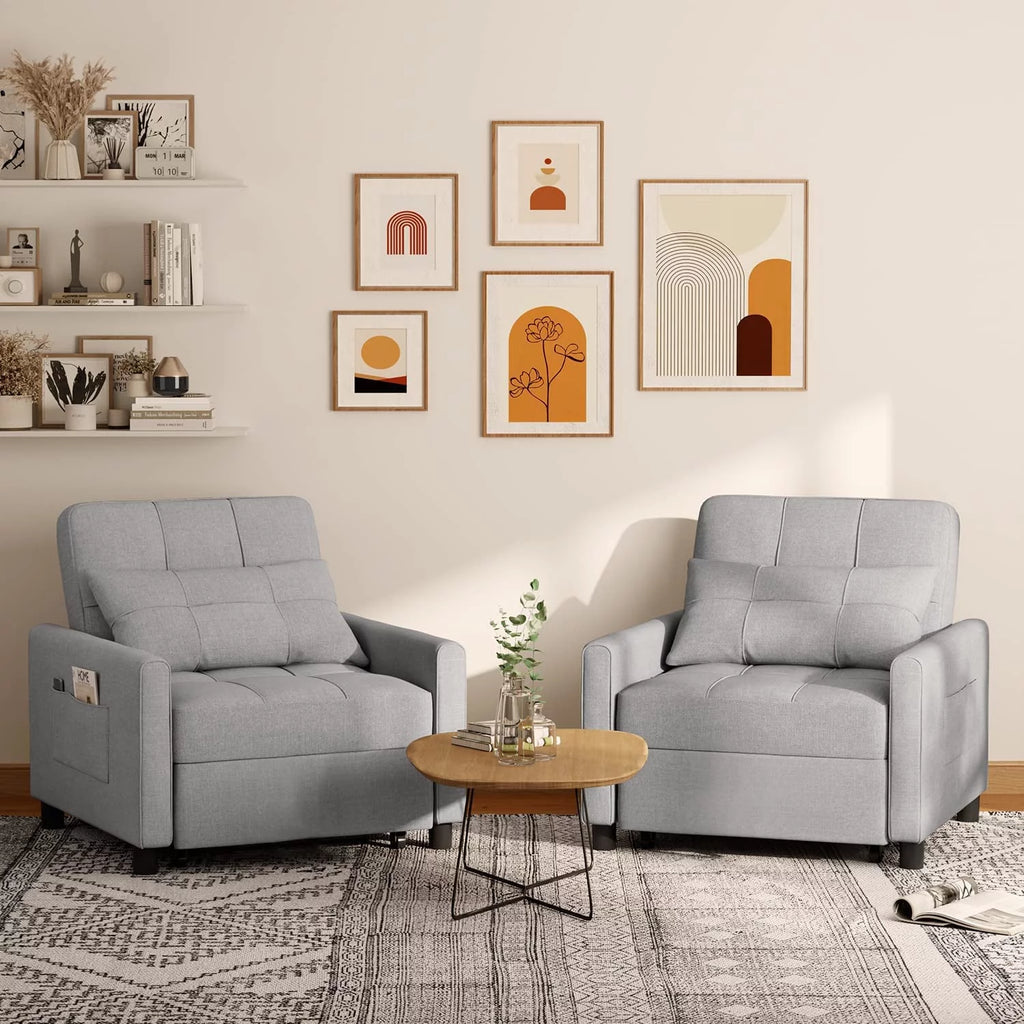 Sofa Bed Convertible Chair Grey k7m