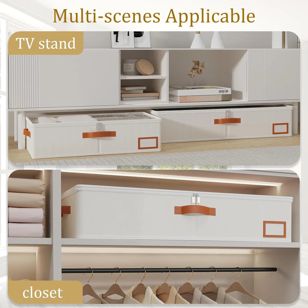 Under Bed Storage Bins with Lids, Collapsible Organizers a7