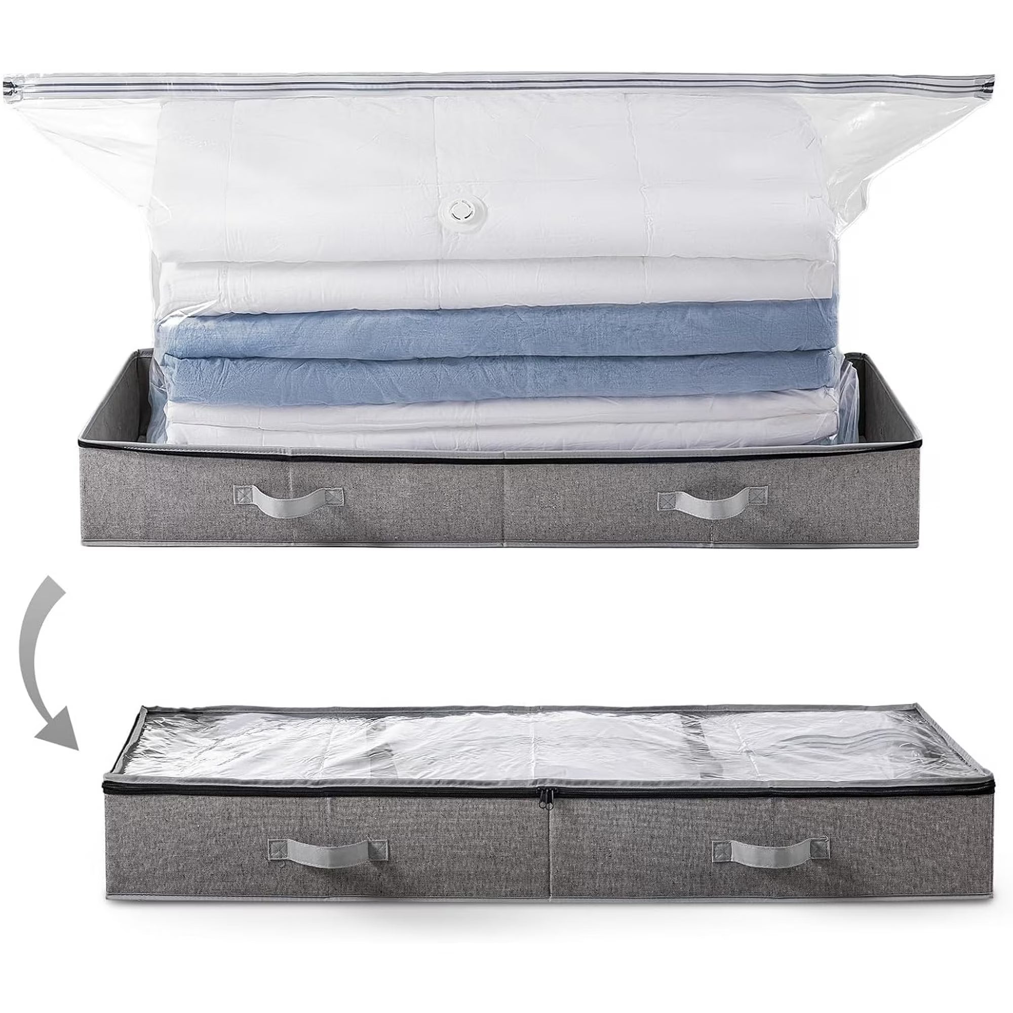 sdzkfiv HCOCM   Under Bed Comforters Storage Container  Save 80% Space  Large Capacity Foldable Under Bed Storage Box for Quilts Pillow Blankets Linen    41&amp;#34; x 17.7&amp;#34; x 6&amp;#34;  Jum