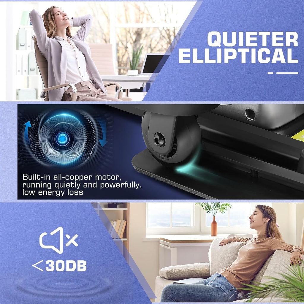Under Desk Elliptical Seated Foot Pedal Exerciser with App and LCD Display q7m