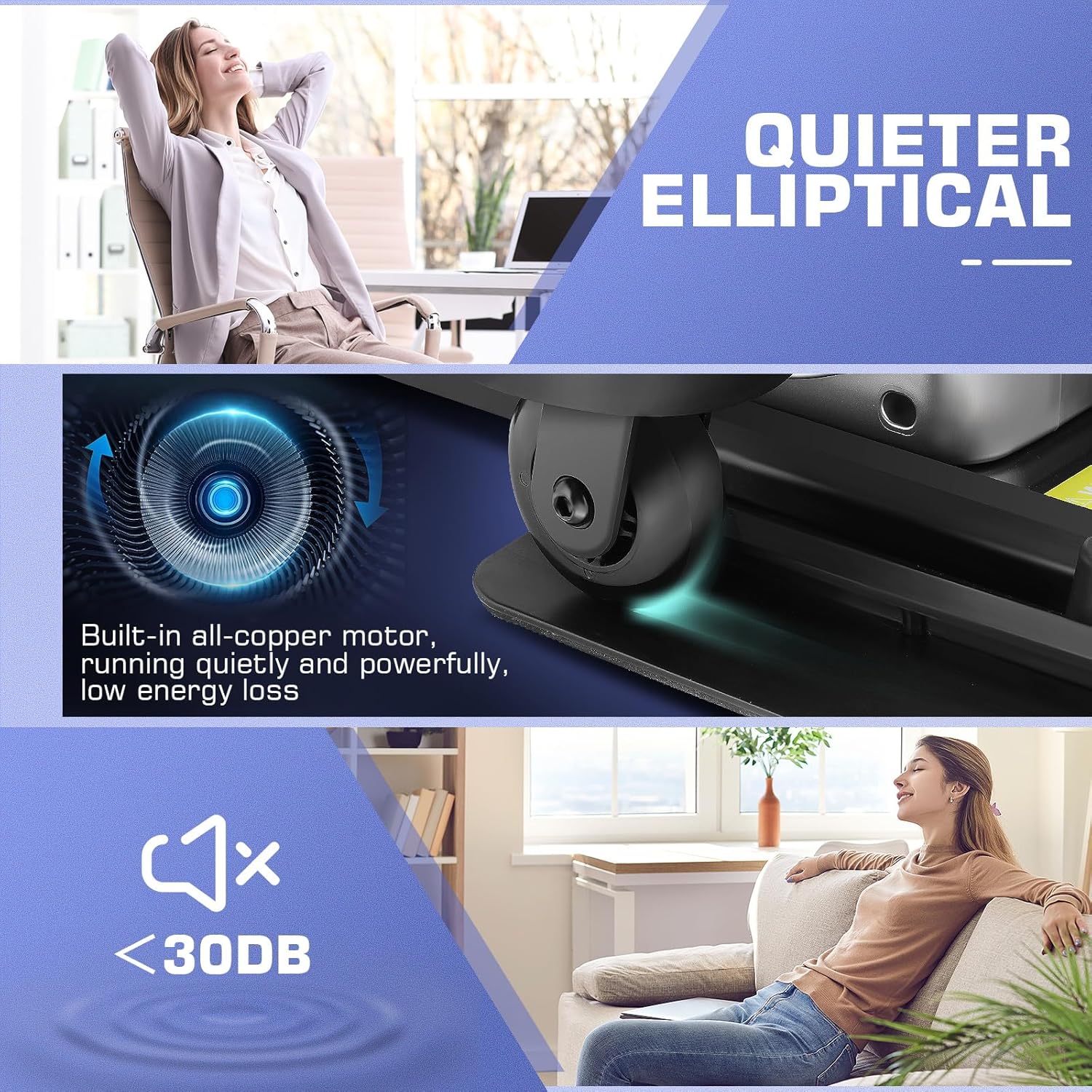 Under Desk Elliptical Seated Foot Pedal Exerciser with App and LCD Display q7m