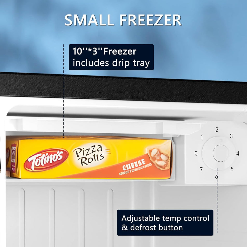 Mini Fridge with Freezer 1.4 Cu Ft Compact Dorm Refrigerator Black a7