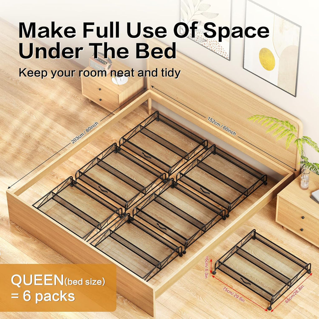 Under Bed Shoe Storage Organizer with Wheels 2 Pack a7