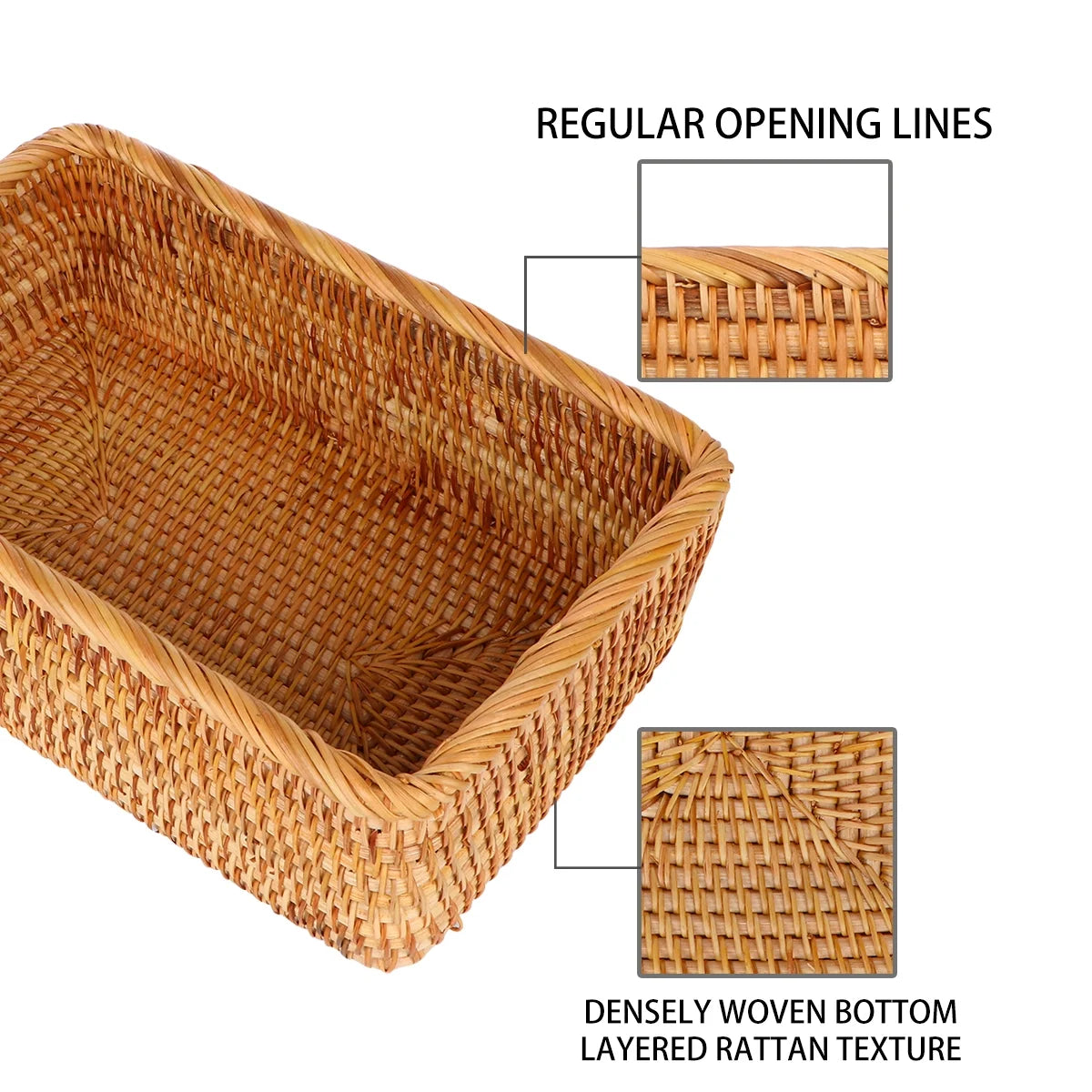 Wicker Basket with Lid Storage Boxes a7