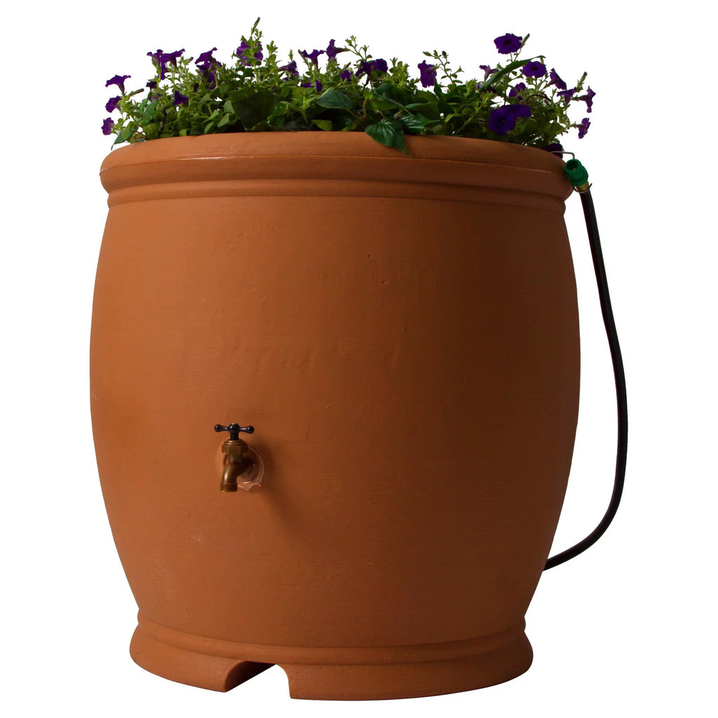Charcoal Stone Rain Water Collection Barrel 100 Gallon a7