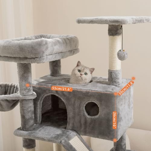 Large Cat Tree for Indoor Cats with Scratching Posts Beige k7