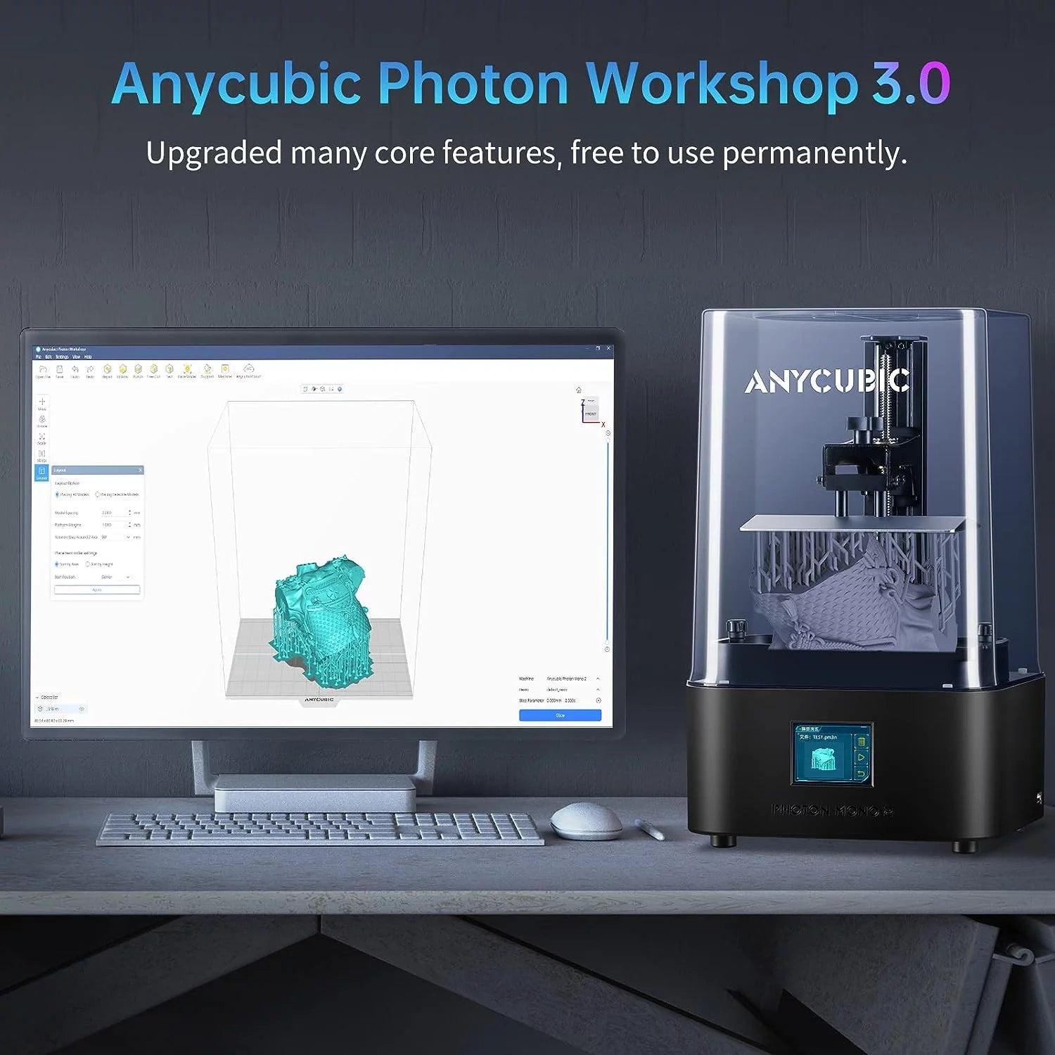 3D Printer with 5KG UV Resin a7