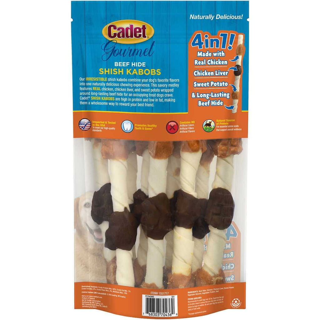 Beef Hide Shish Kabobs Dog Treats XL k9