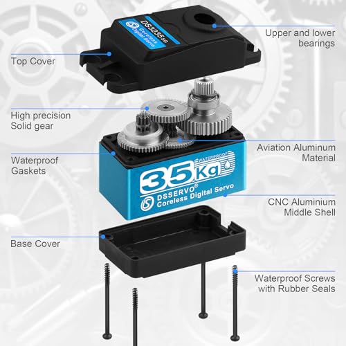 Waterproof Metal Gear Digital Servo 35KG 25T Arm 180 a7