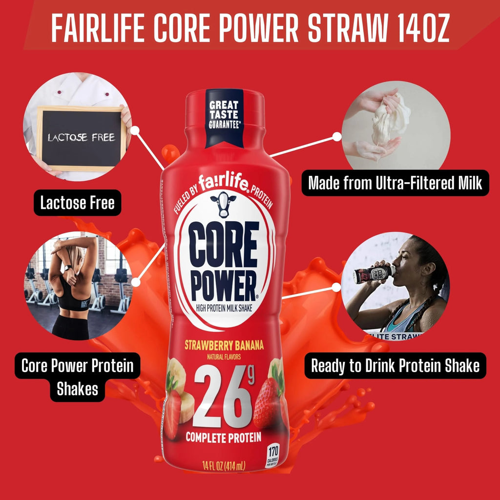 Strawberry Banana Protein Milk Shakes 14 Fl Oz Pack of 12 a7
